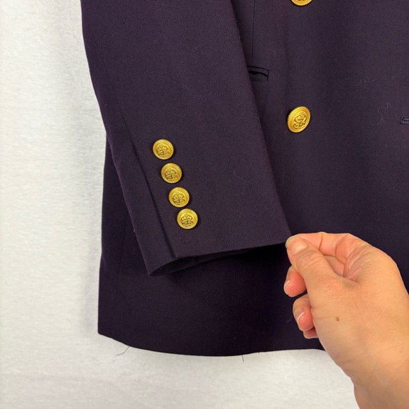 Talbots Vintage Purple Military Wool Blazer with Gold Buttons - Picture 3 of 7